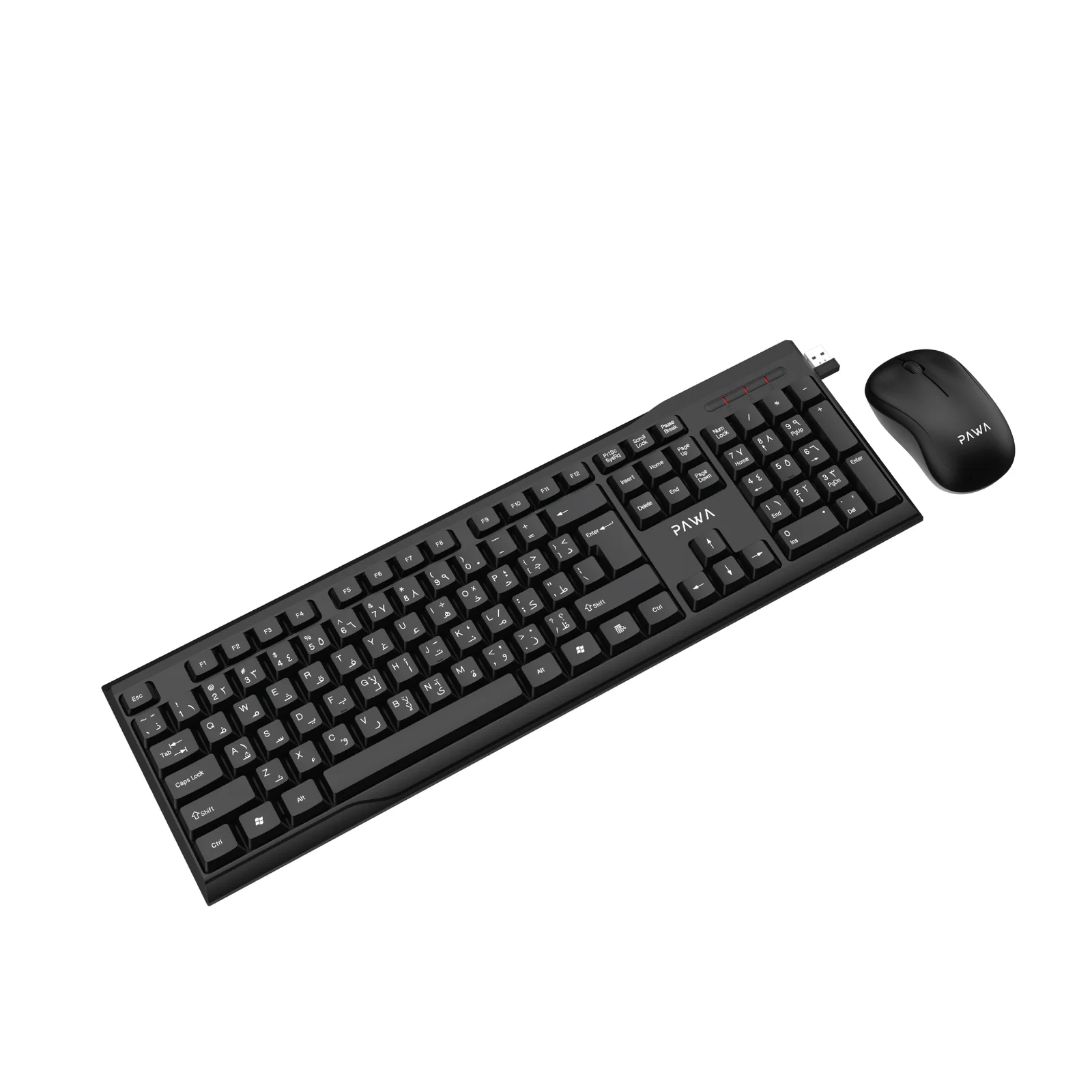 PAWA 2.4GHZ WIRELESS KEYBOARD AND MOUSE SET BLACK PW-KWMW2T2-BK