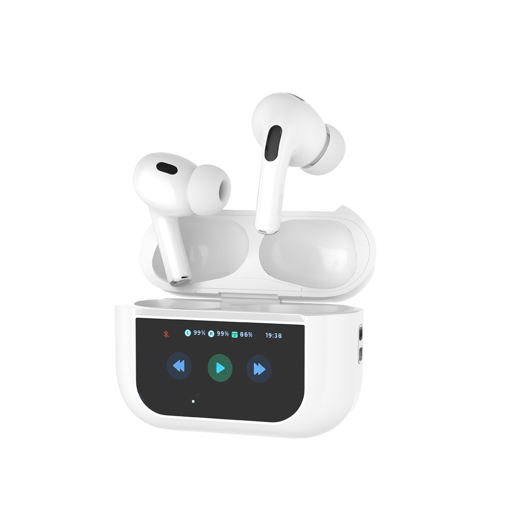 PORODO BLUE EARBUDS PRO 2 TOUCH DISPLAY ENC + ANC WHITE PB-ARP2S-WH