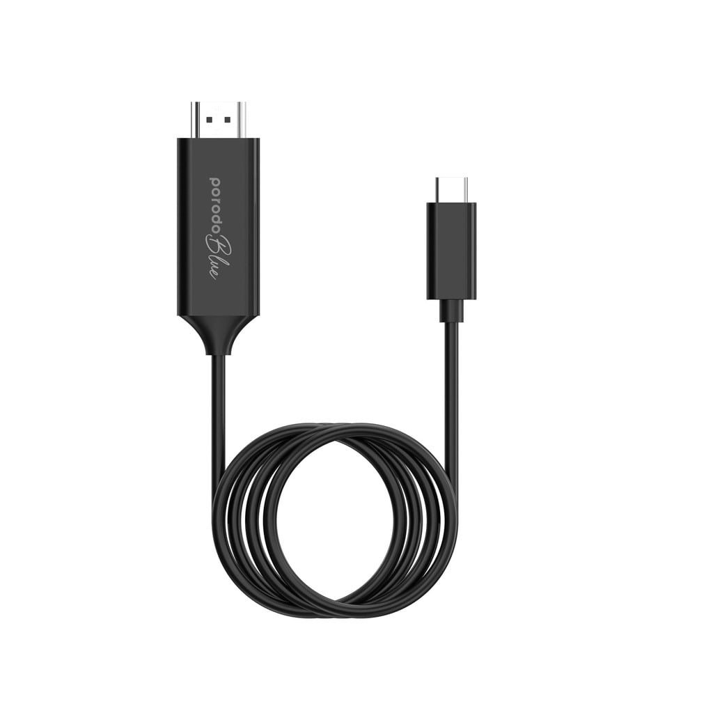 PORODO BLUE TYPE C TO HDMI ULTRA 4K HD CABLE 2M BLACK