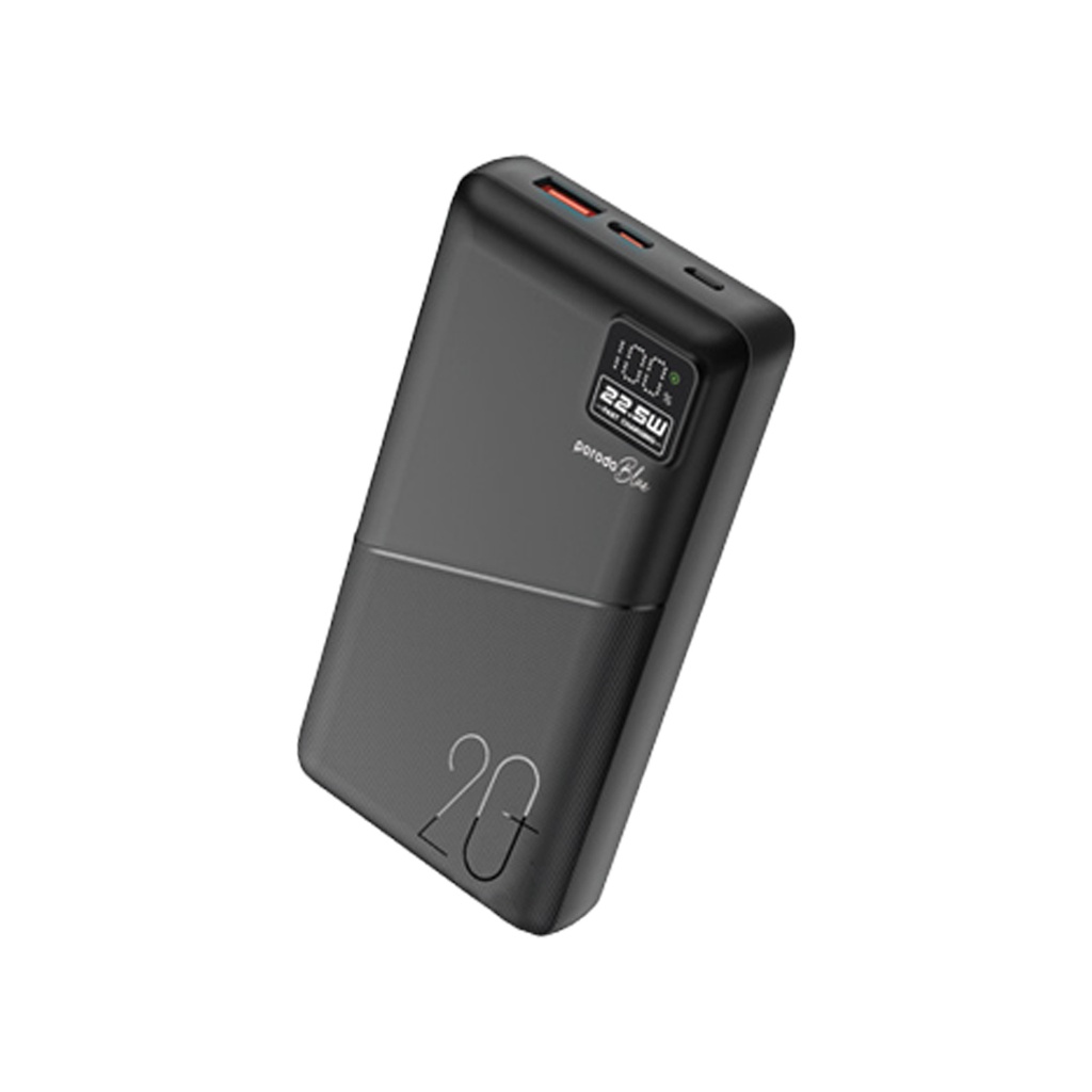 PORODO BLUE 20000MAH QUICK CHARGE POWERBANK USB A AND USB C OUTPUT PD20W BLACK PB-PBFCH054-BK