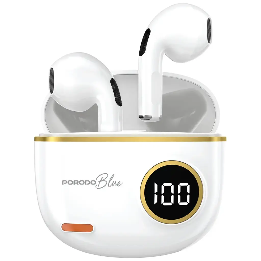 PORODO BLUE POP TUNE TRUE WIRELESS DEEP BASS EARBUDS WHITE PBSTS190WH thumbnail 2