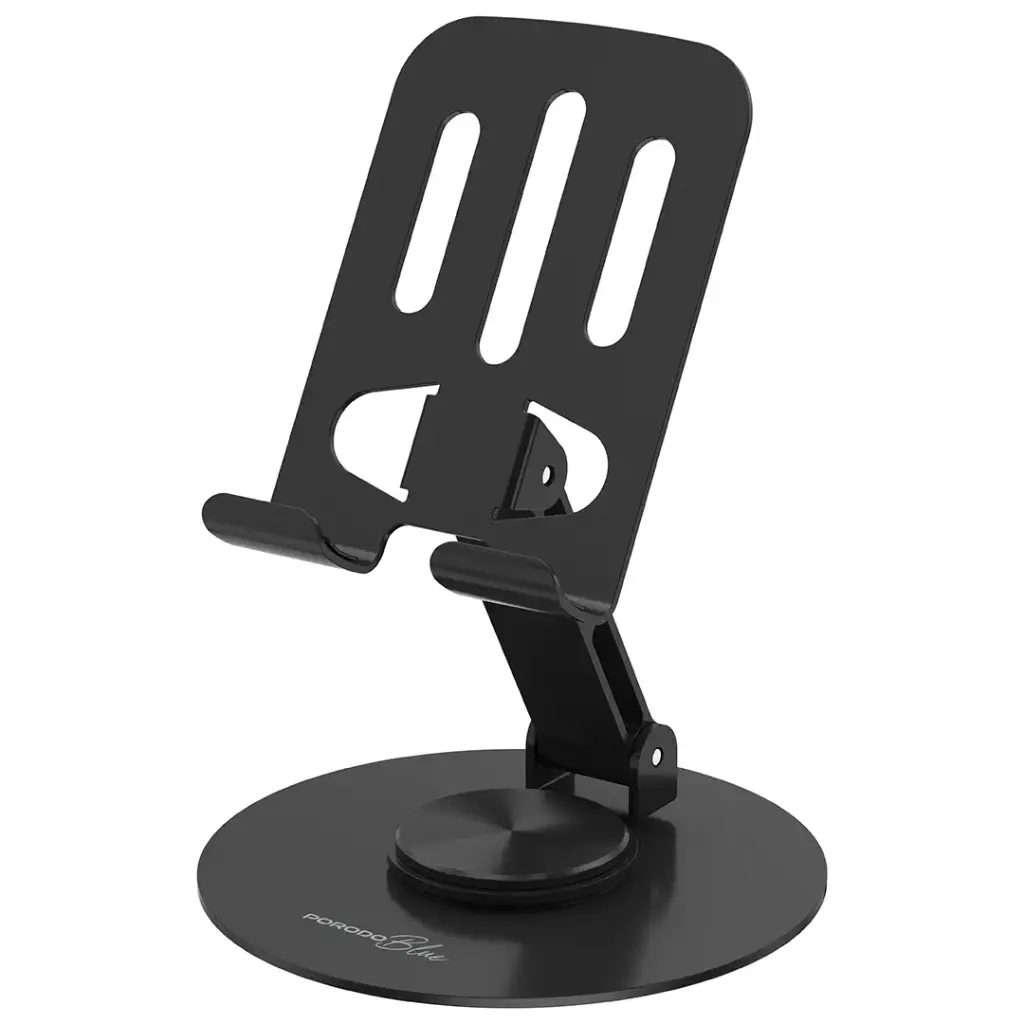 PORODO BLUE DESKTOP PHONE HOLDER 360 ROTATING BASE BLACK PBW02BK thumbnail 2