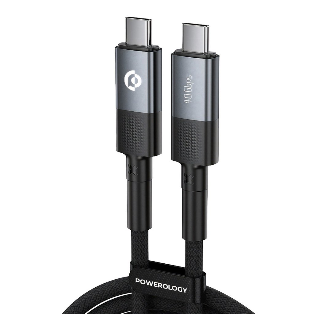 POWEROLOGY 8K VEDIO TYPE C TO TYPE C BRAIDED CABLE GRAY PCAB009-GY