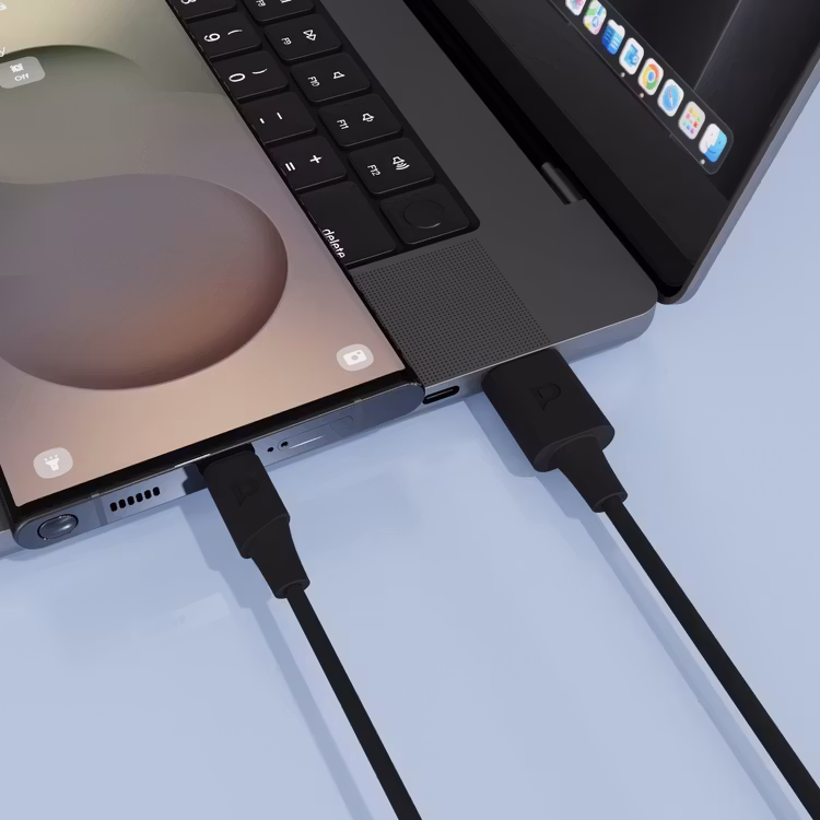 POWEROLOGY POWER SYNC FLEX USB A TO USB C CABLE 1.2M BLACK PCAB015BK thumbnail 2