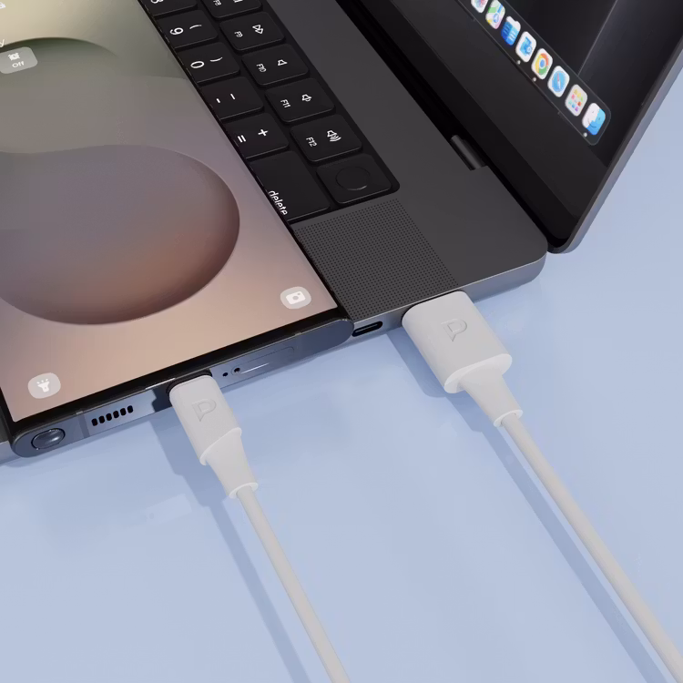 POWEROLOGY POWER SYNC FLEX USB A TO USB C CABLE 1.2M WHITE PCAB015WH thumbnail 2