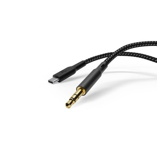 POWEROLOGY BRAIDED AUX TYPE C AUDIO CABLE 1.2M BLACK PCAX12BK