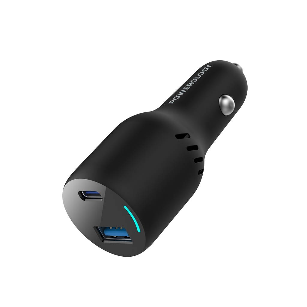 POWEROLOGY DUALPORT 83W CAR CHARGER PD65W BLACK PCCSR013