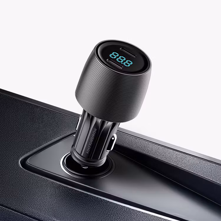 POWEROLOGY VELOX 66W DUAL PORT CAR CHARGER BLACK PCCSR021BK thumbnail 5