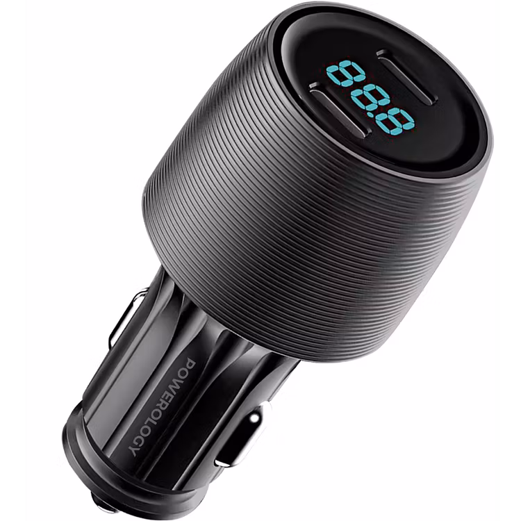 POWEROLOGY VELOX 66W DUAL PORT CAR CHARGER BLACK PCCSR021BK thumbnail 2