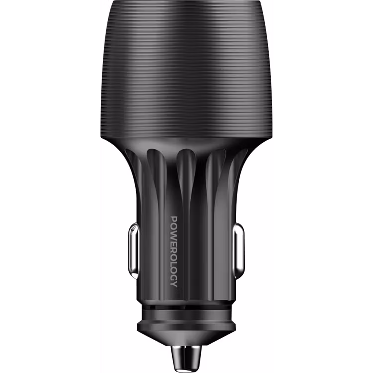 POWEROLOGY VELOX 66W DUAL PORT CAR CHARGER BLACK PCCSR021BK thumbnail 3