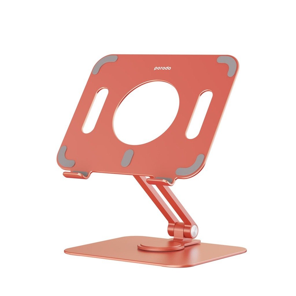 Porodo 360 Degree Rotating Tablet Stand Adjustable and Portable Orange