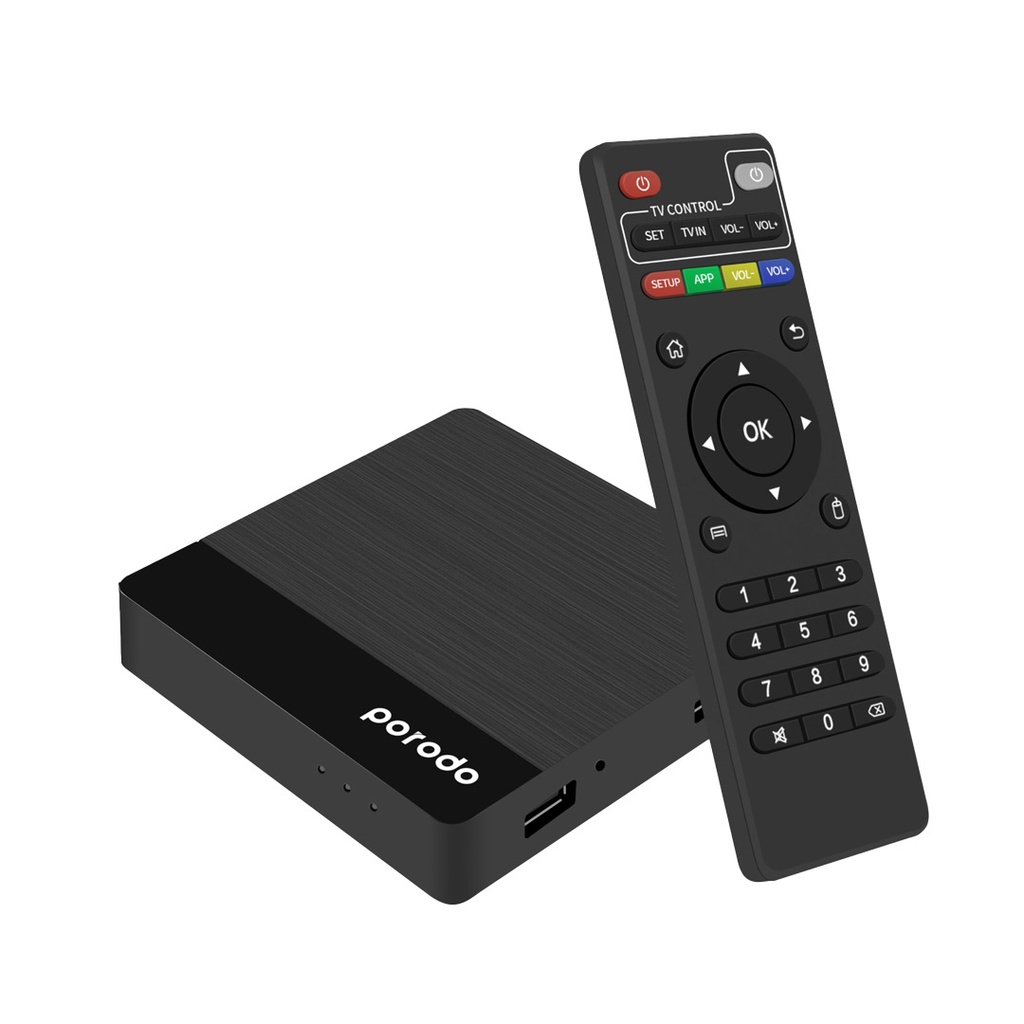 PORODO ANDROID TV BOX VIDEO STREAMING UNLIMITED STREAMING BLACK PD-ATVBTD-BK
