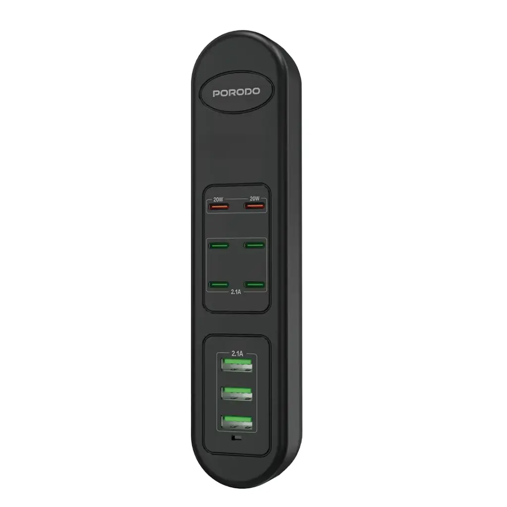 PORODO 50W MULTI PORT USB CHARGING HUB BLACK PD-FWCH032-BK