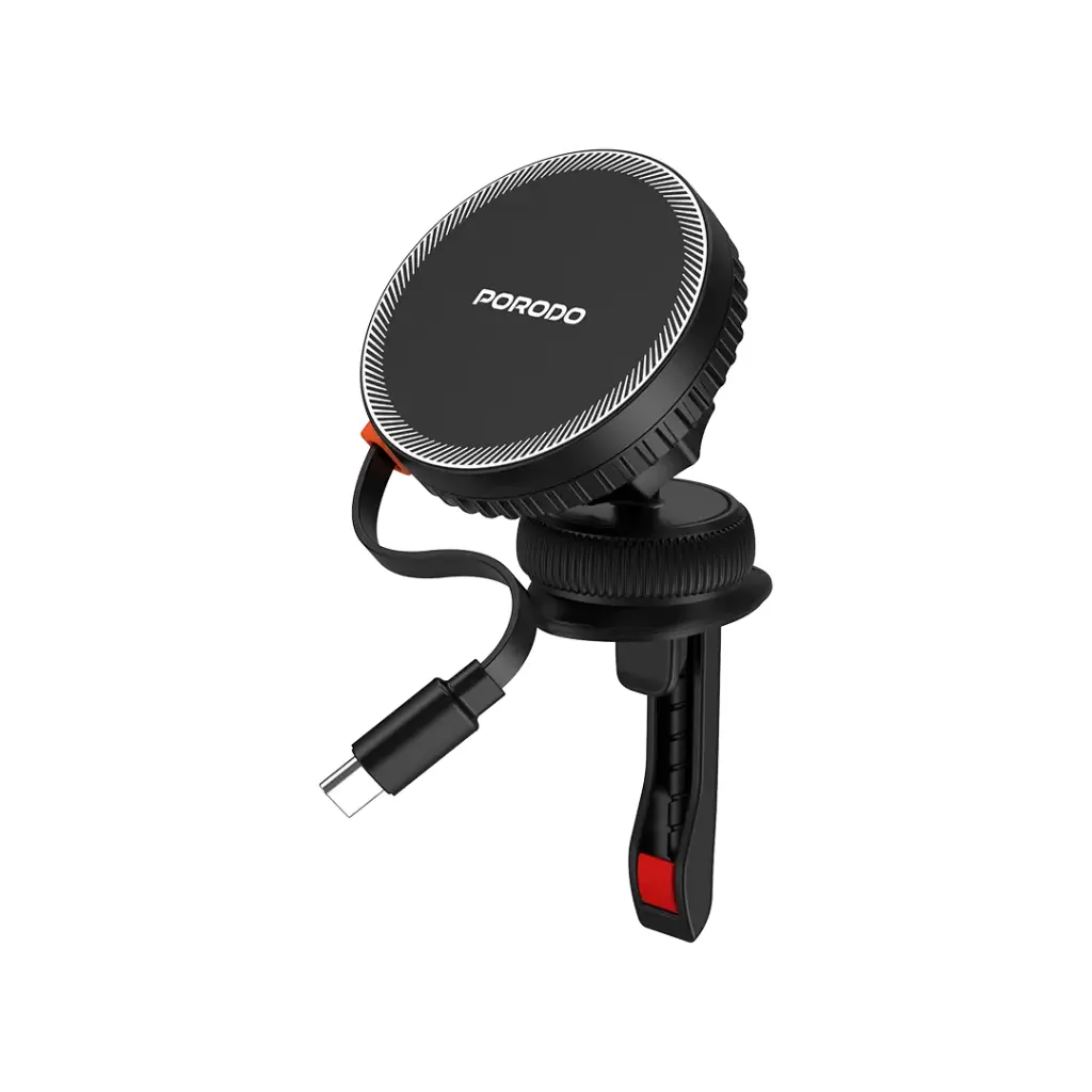 PORODO MAGSAFE CHARGER RETRACTABLE TYPE C BLACK PD-HSM14-BK