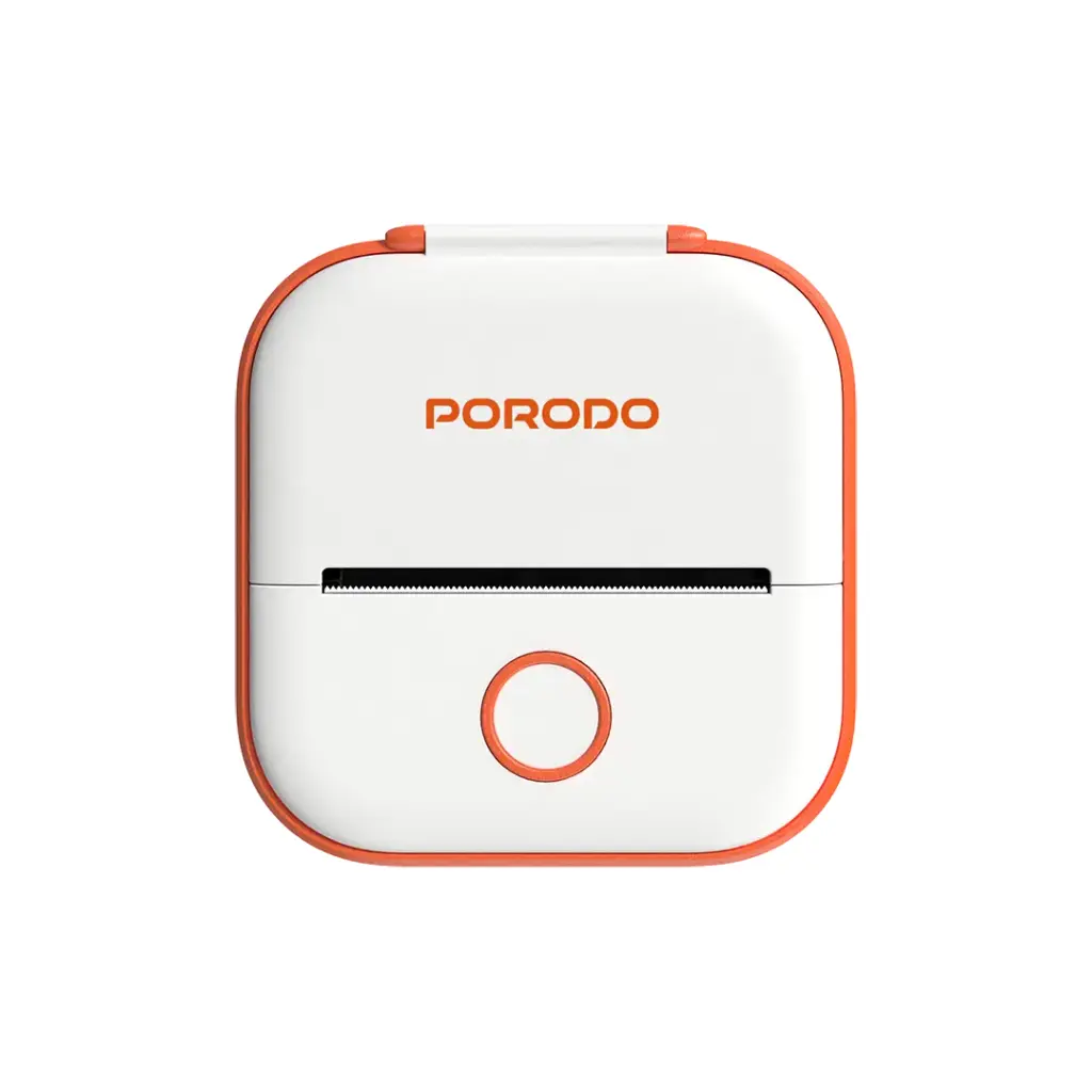 PORODO LIFESTYLE POCKET HD THERMAL PRINTER WHITE ORANGE PD-LFST048-WH