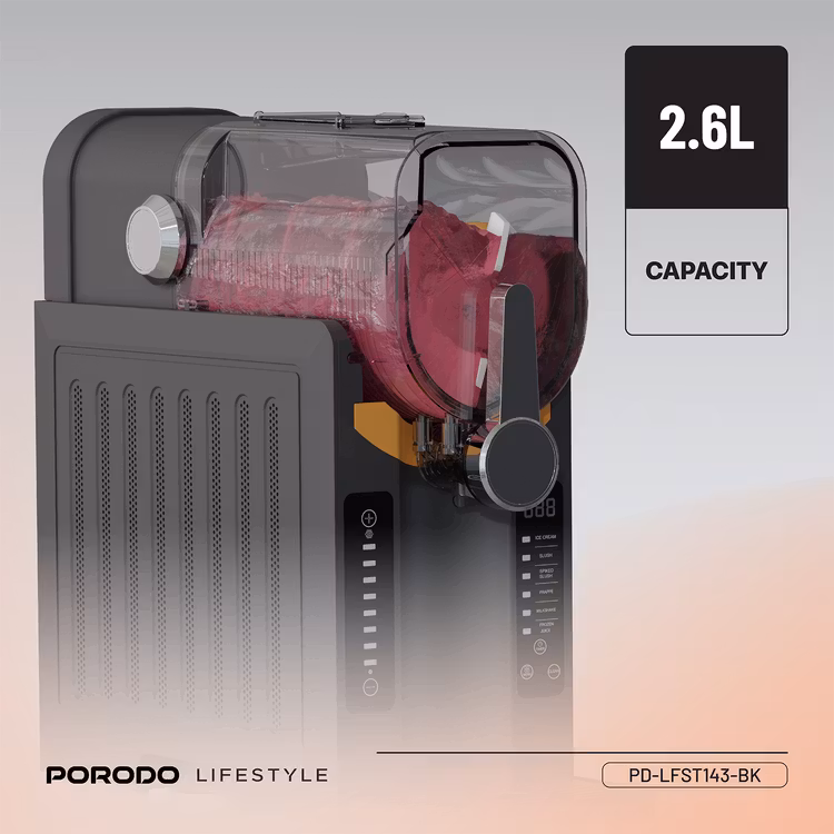PORODO LIFESTYLE MULTI FUNCTIONAL SLUSHIE MAKER PD-LFST143-BK thumbnail 4
