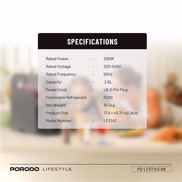 PORODO LIFESTYLE MULTI FUNCTIONAL SLUSHIE MAKER PD-LFST143-BK thumbnail 9