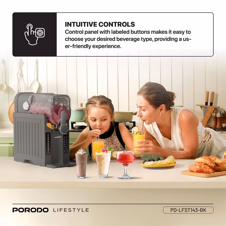 PORODO LIFESTYLE MULTI FUNCTIONAL SLUSHIE MAKER PD-LFST143-BK thumbnail 7