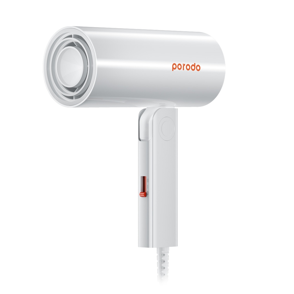 PORODO LIFESTYLE PORTABLE FOLDING IONIC HAIR DRYER WHITE PD-LSFMHD-WH