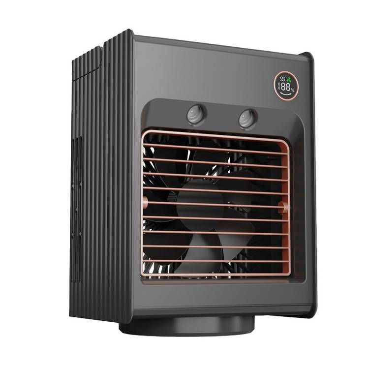 PORODO LIFESTYLE AIR & MIST PORTABLE COOLING FAN WITH NIGHT LIGHT AND OSCILLATION GRAY PD-LSMFAN -GY