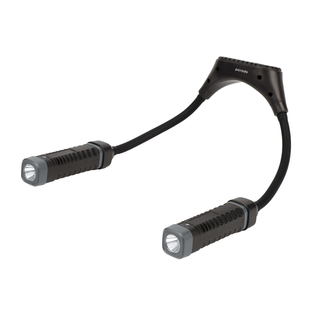 PORODO MAGNETIC DETACHABLE NECKBAND FLASHLIGHT BLACK