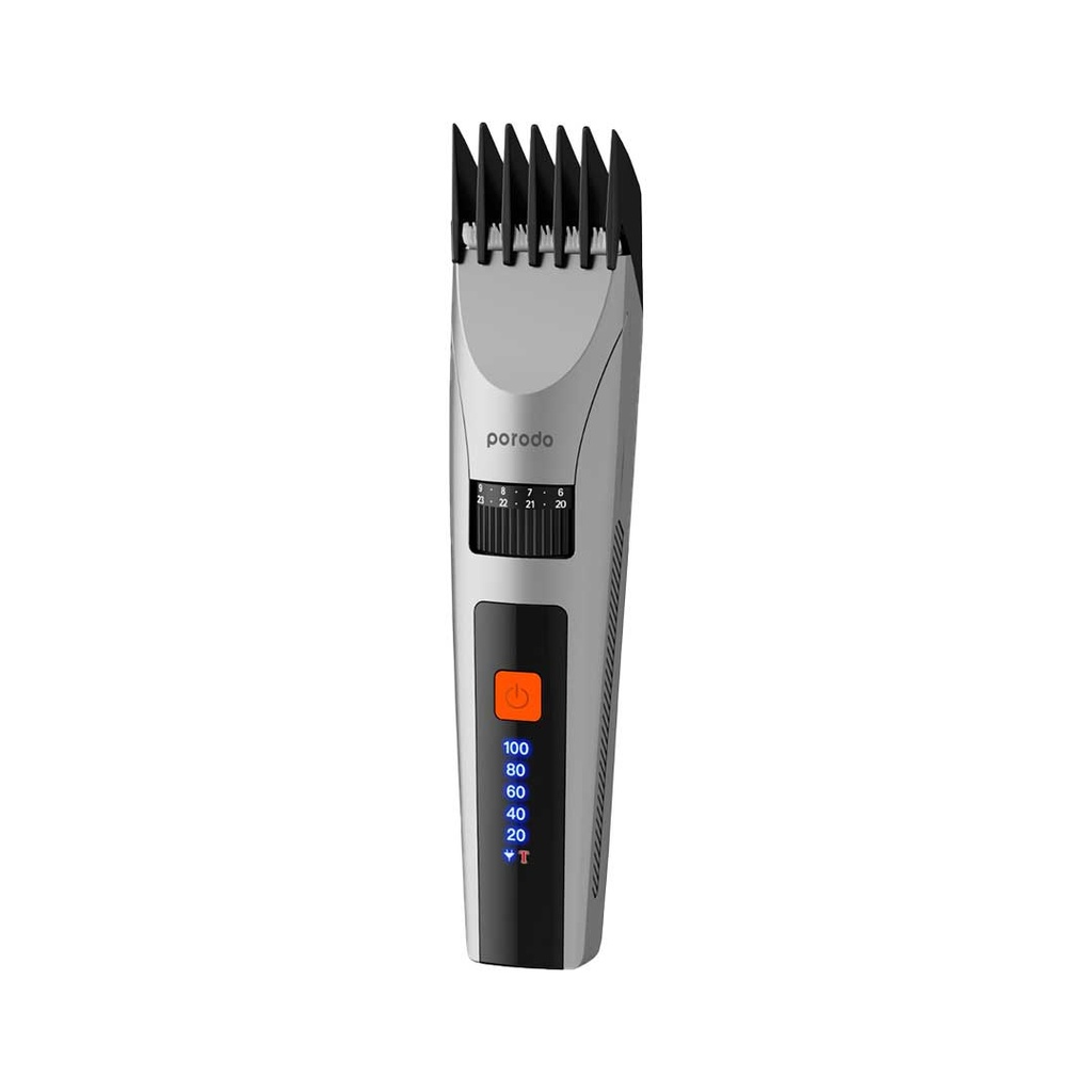PORODO LIFESTYLE CORDLESS HAIR CLIPPER WITTH ALL IN ONE GROOMING KIT GRAY PD-LSRDHC-GY
