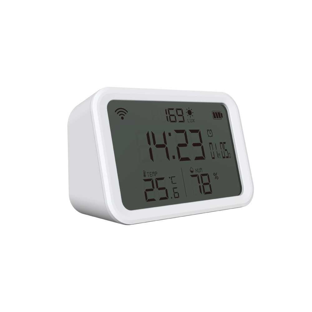 PORODO LIFESTYLE 4 IN 1 WIFI SMART CLOCK HUMIDITY AND TEMPERATURE ALERTS SENSOR PD-LSTHSR-WH