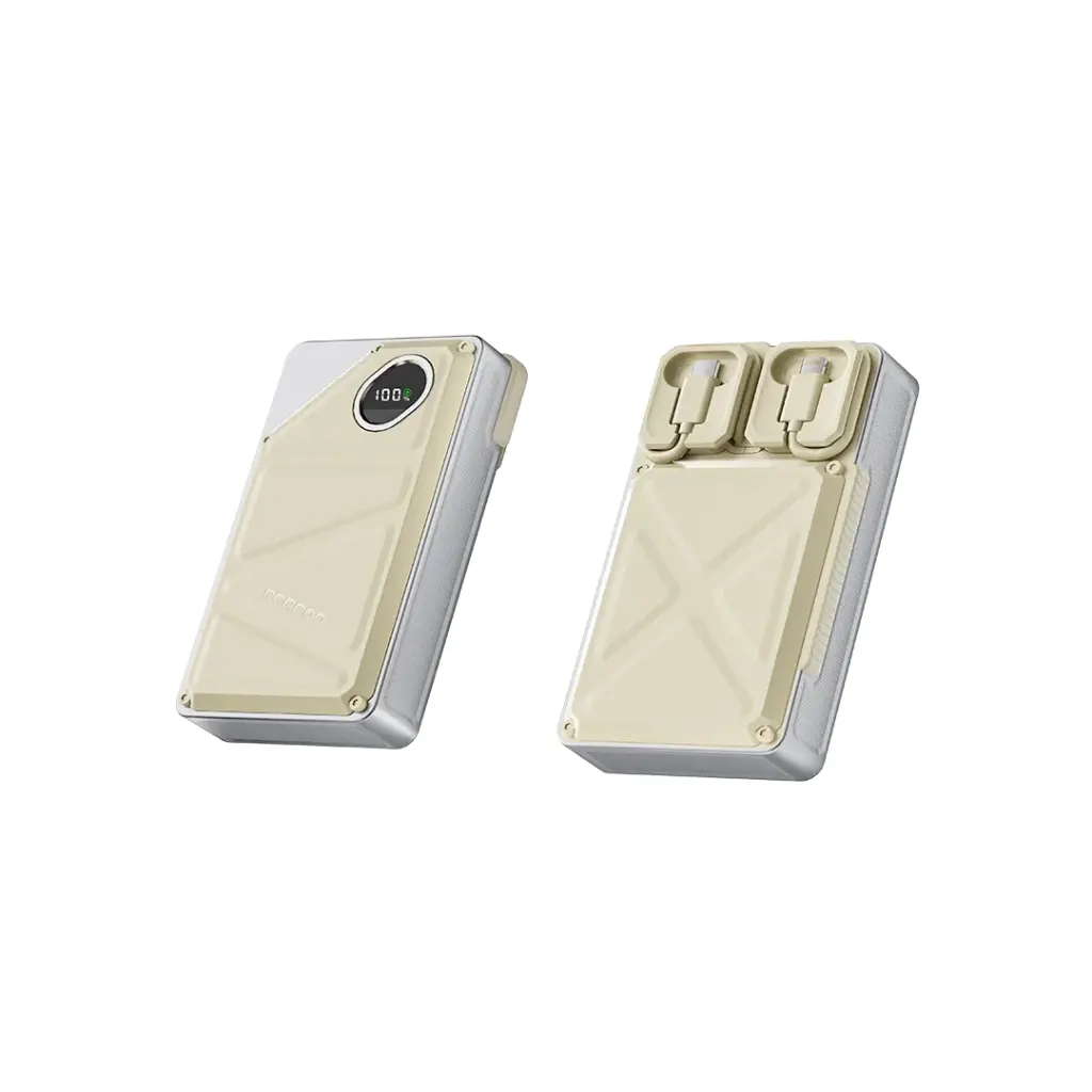 Porodo 2000mAh Power Bank Built-In Type-C & Lightning PD-PBFCH056-WH