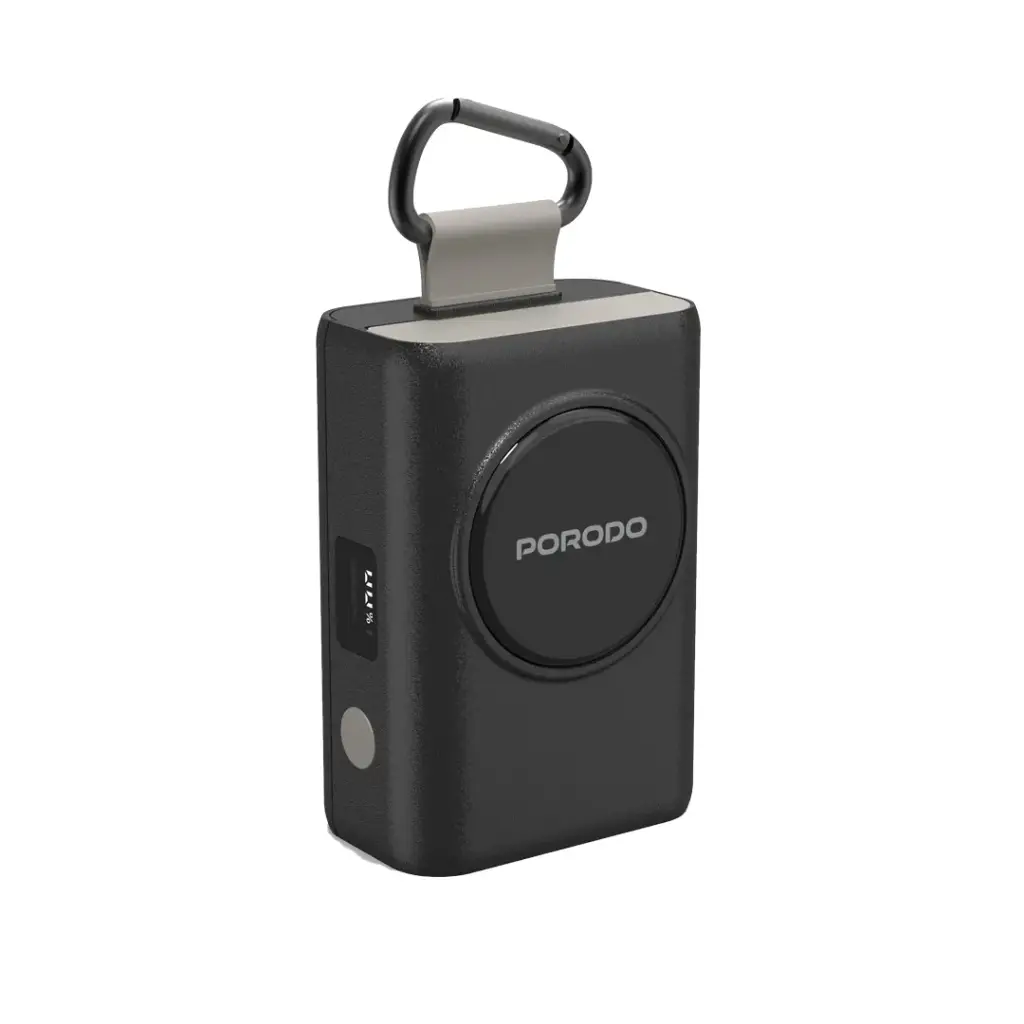 PORODO 10000MAH POWERBANK WITH 70CM RETRACTABLE TYPE C CABLE BLACK PD-PBFCH068-BK
