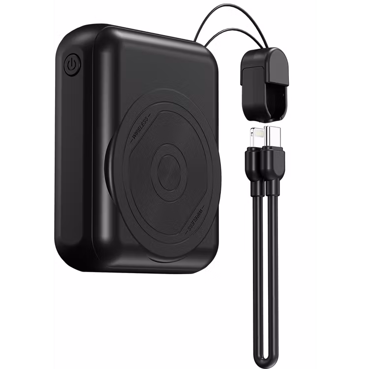 PORODO POWER BANK 10000MAH MAGSAFE DETACHABLE LIGHTNING CABLE PD 22.5W 15W BLACK PD-PBFCH082-BK thumbnail 4