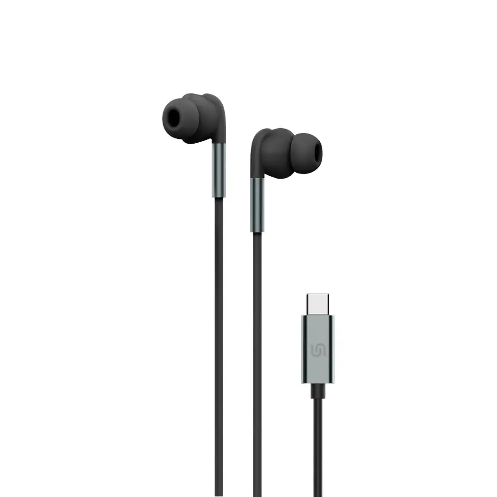 PORODO SOUNDTECH STEREO EARPHONE TYPE C BLACK PD-STWLEP044-BK