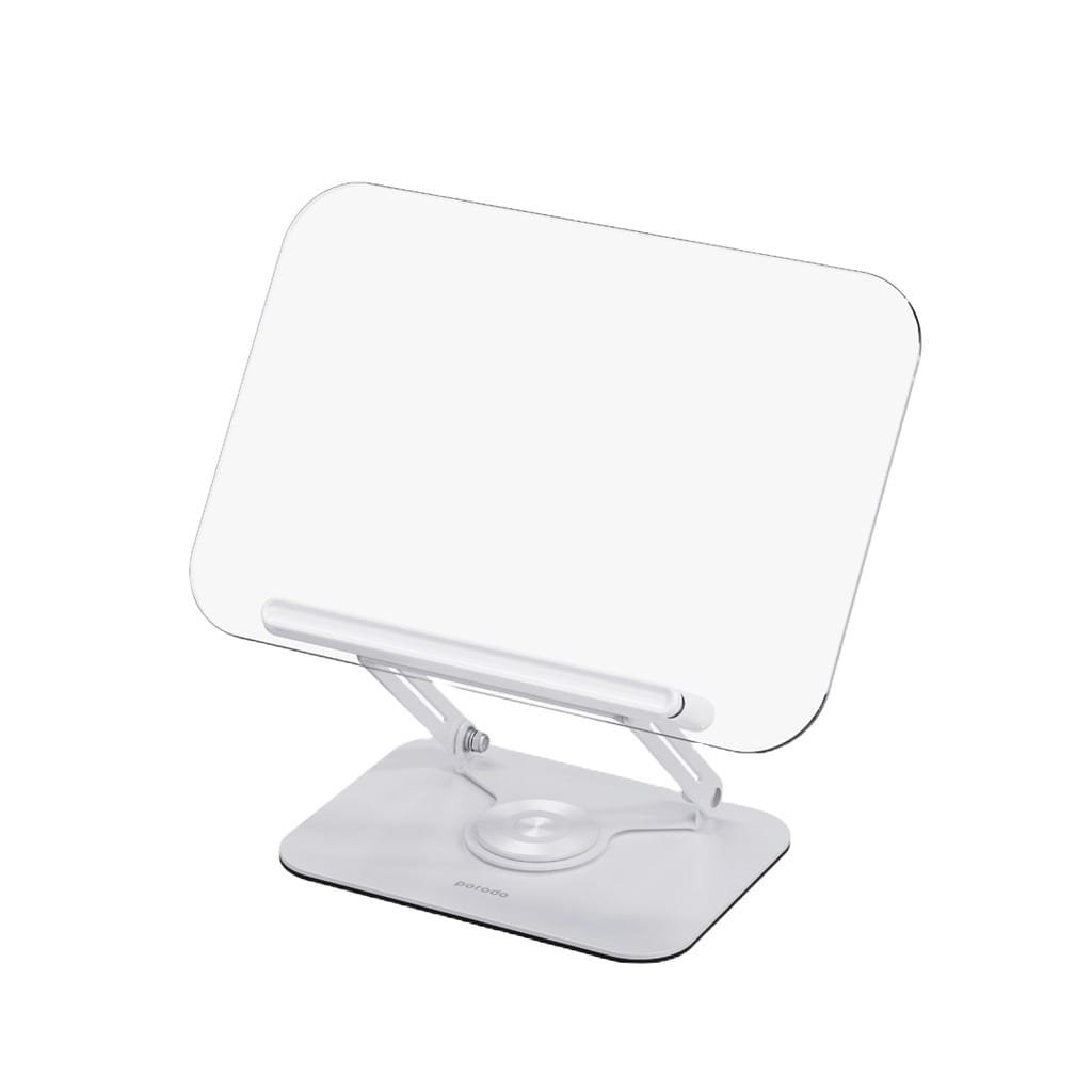 PORODO ROTATING TRANSPARENT MULTI PURPOSE STAND WHITE PD-TRN360S-WH