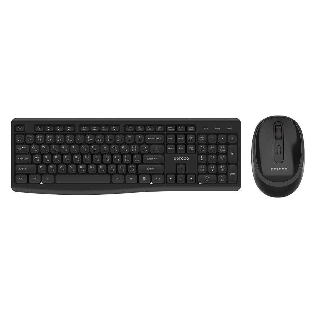 PORODO DUAL MODE WIRELESS KEYBOARD MOUSE SET BLACK  PD-W24KBM-BK