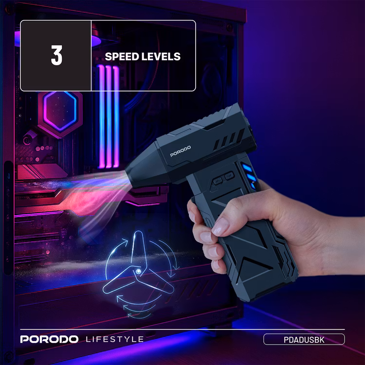 PORODO LIFESTYLE TURBOBLAST PORTABLE AIR BLOWER BLACK PDADUSBK thumbnail 6