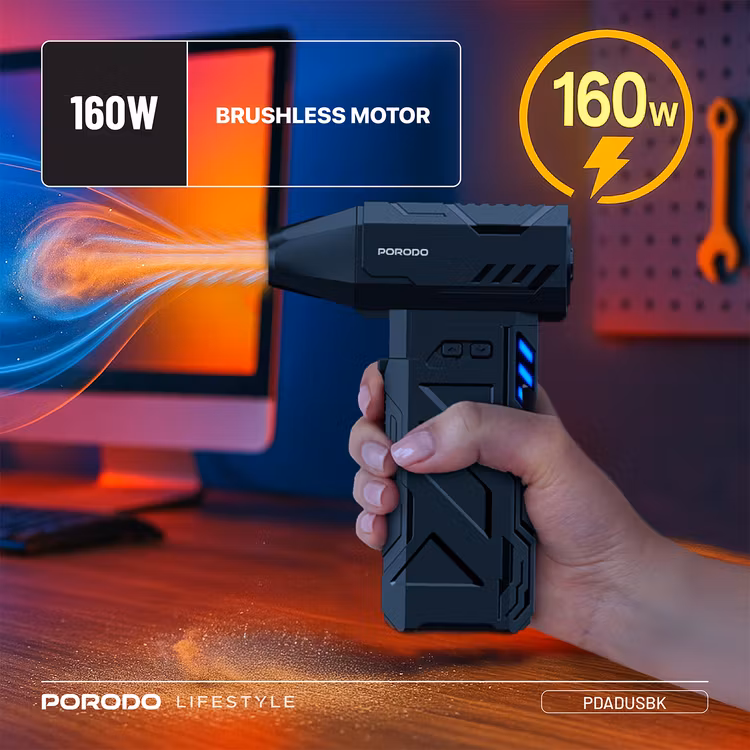 PORODO LIFESTYLE TURBOBLAST PORTABLE AIR BLOWER BLACK PDADUSBK thumbnail 3