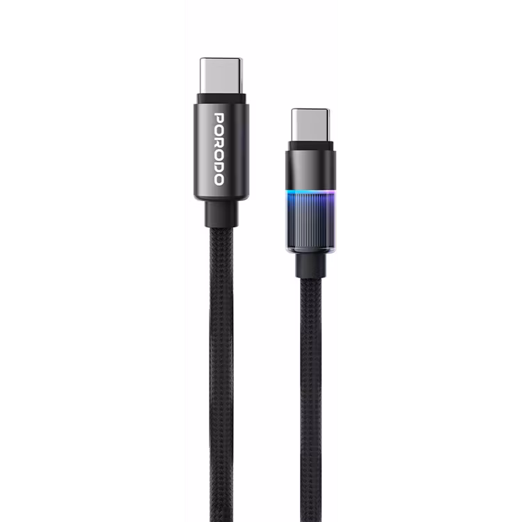 PORODO ALUMINUM CABLE USB C TO USB C CABLE 240W 1M BLACK PDAHL240BK