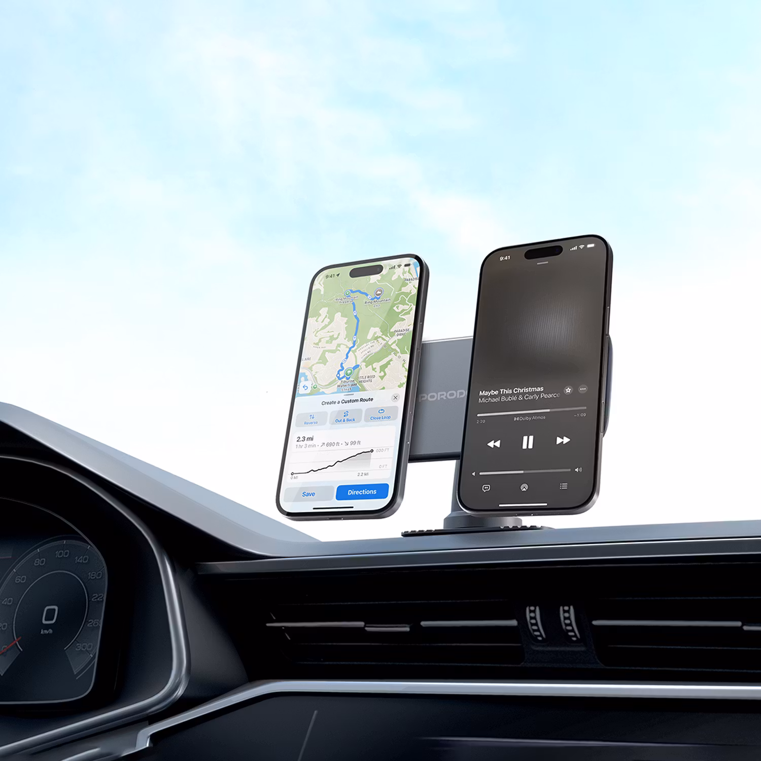 PORODO VACUUM AND ADHESIVE MAGNETIC CAR MOUNT BLACK PDCK109BK thumbnail 10