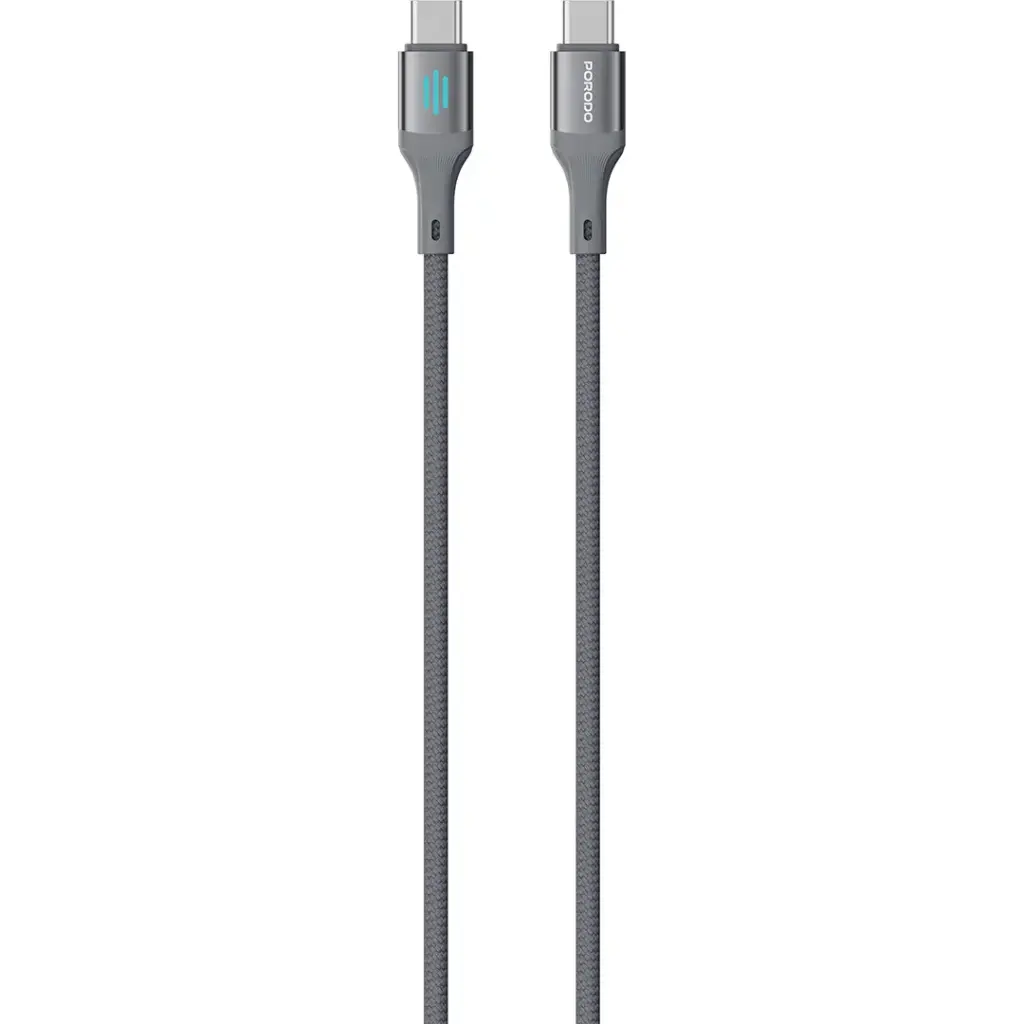 PORODO USB C TO USB C PD60W CHARGING DATA CABLE 1M GREY PDDC60GY