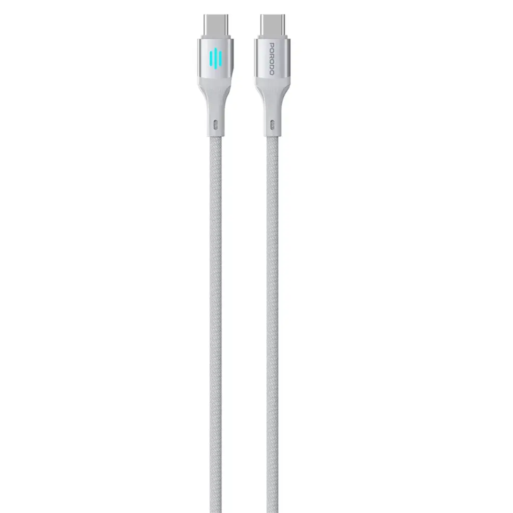 PORODO USB C TO USB C PD60W CHARGING DATA CABLE 1M SILVER PDDC60SL