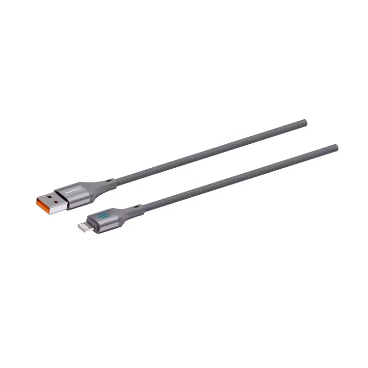PORODO USB A TO LIGHTNING CHARGING DATA CABLE 1M GREY PDDC97GY thumbnail 3