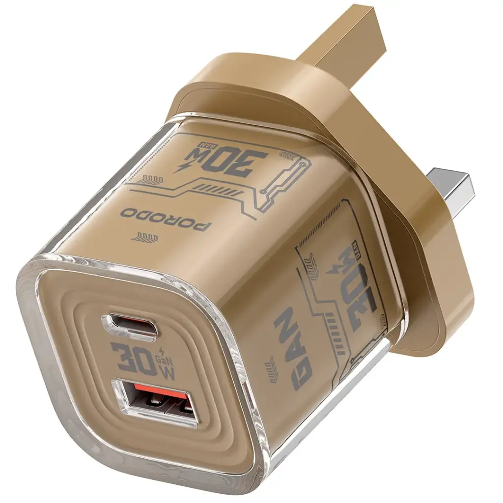 PORODO TEZCLARTE QUICK WALL CHARGER DUAL PORT FAST CHARGING KHAKI PDFWCH101KH