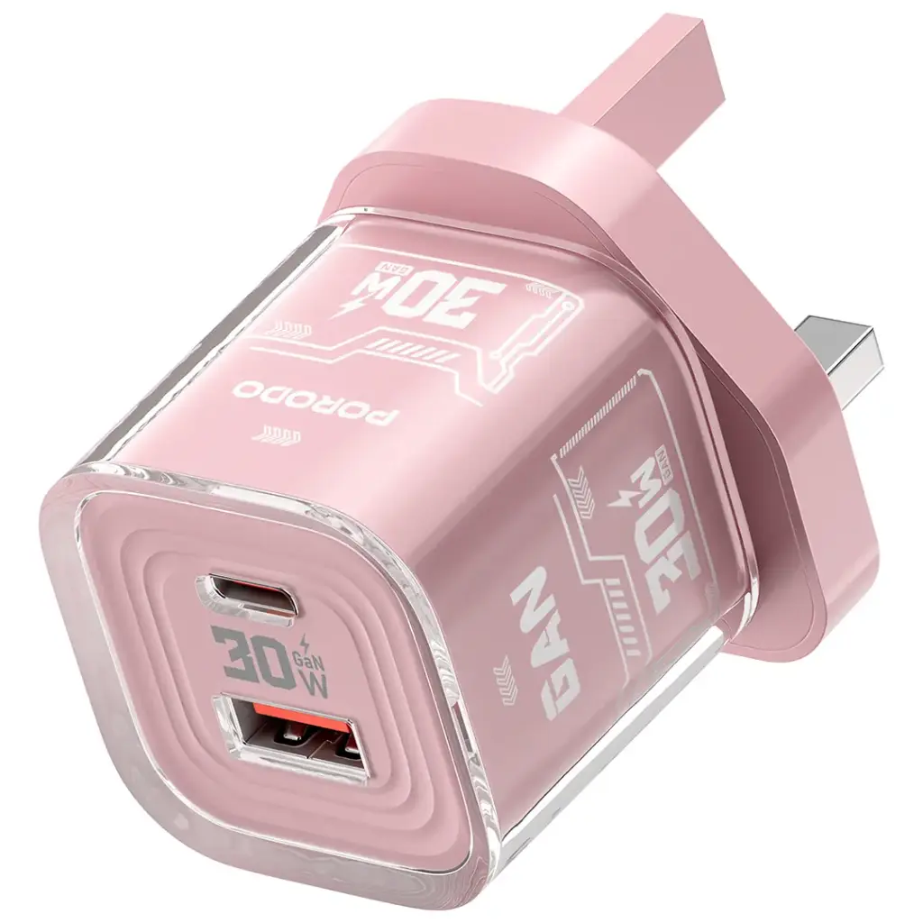 PORODO TEZCLARTE QUICK WALL CHARGER DUAL PORT FAST CHARGING PINK PDFWCH101PK