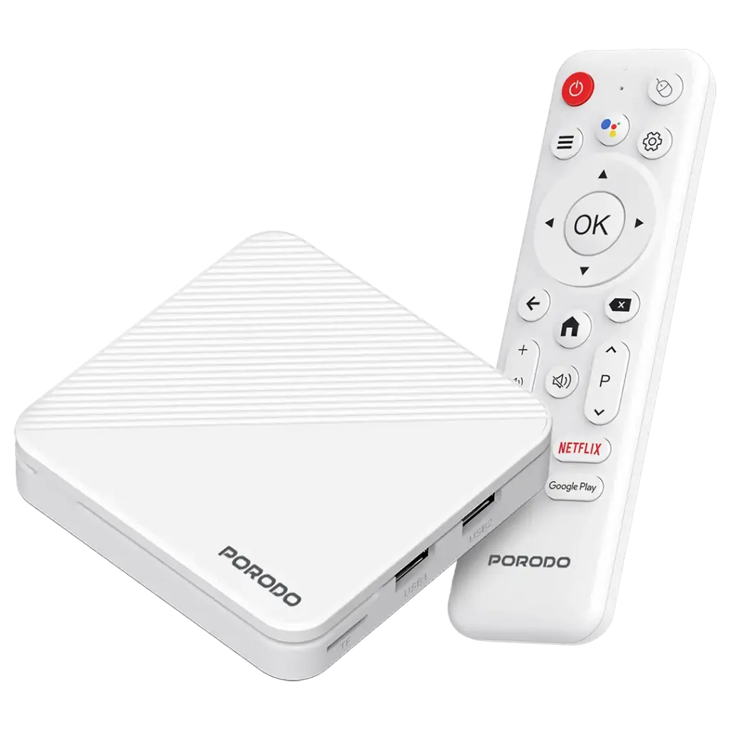 PORODO ECHOBOX ANDROID TV BOX 4K ULTRA HD STREAMING WHITE PDH96MAXWH
