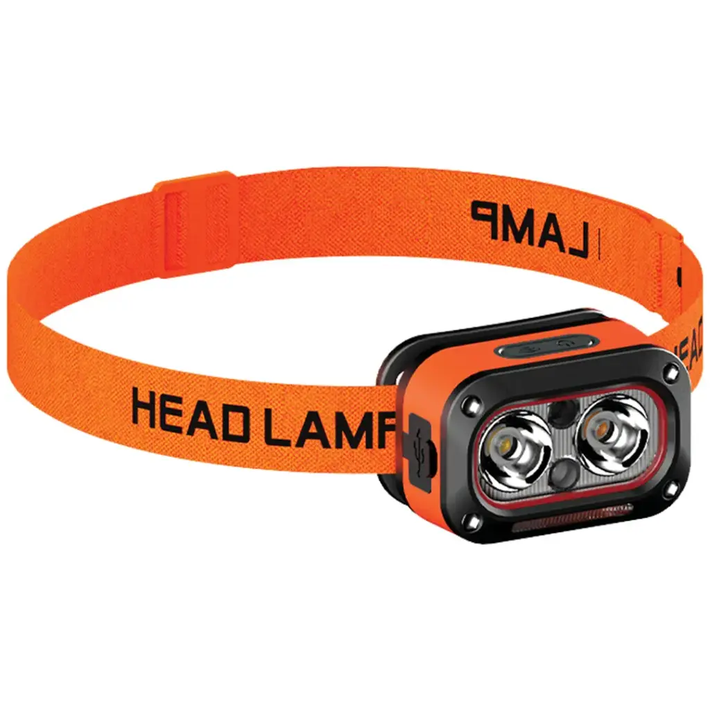 PORODO WAVE SENSOR RECHARGEABLE LED HEADLAMP ORANGE PDHDG08OG