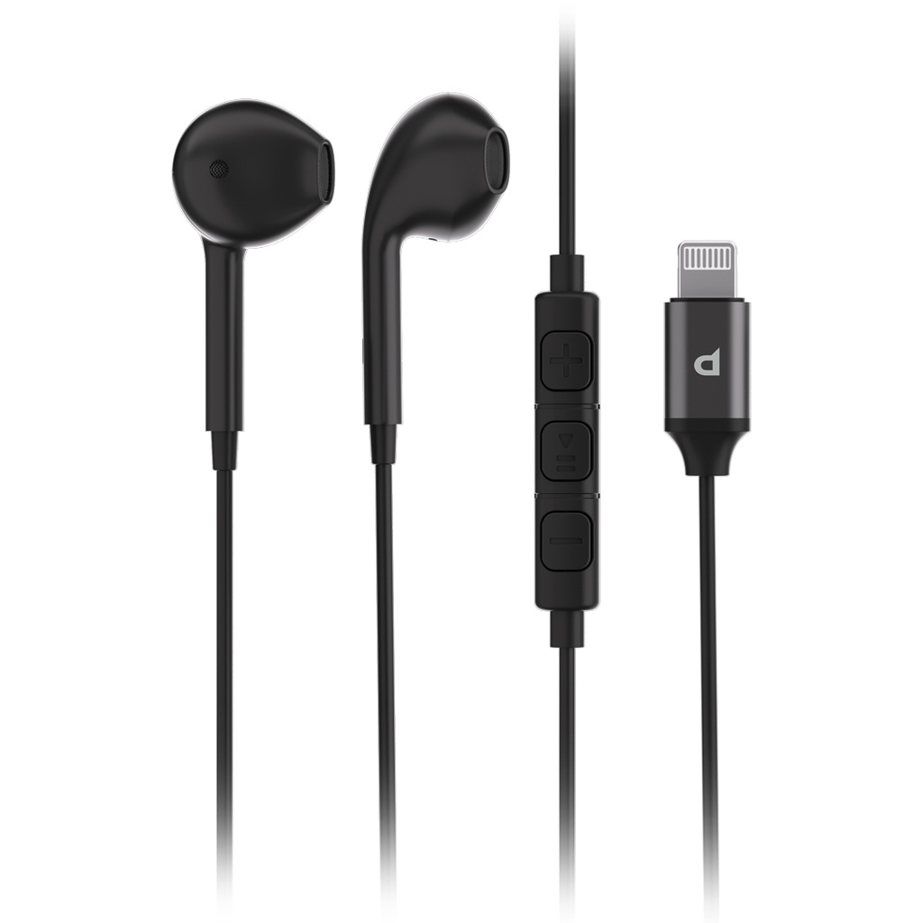 POWEROLOGY STEREO EARPHONE LIGHTNING CONNECTOR BLACK