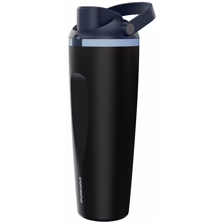 PORODO LIFESTYLE STAINLESS STEEL DOUBLE WALLED BOTTLE BLACK PDLFST1796BK