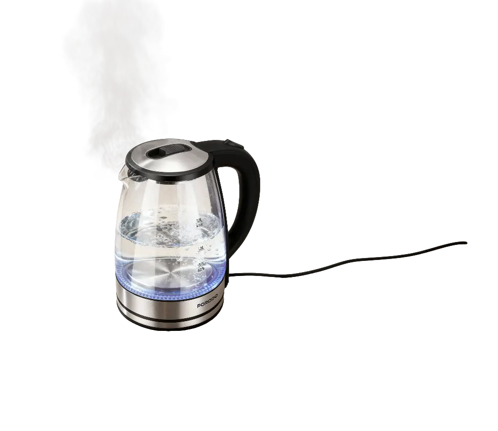 PORODO LIFESTYLE PYRO T1 ELECTRIC GLASS KETTLE 360 ROTATING BASE CLEAR PDLFST18ACL thumbnail 2