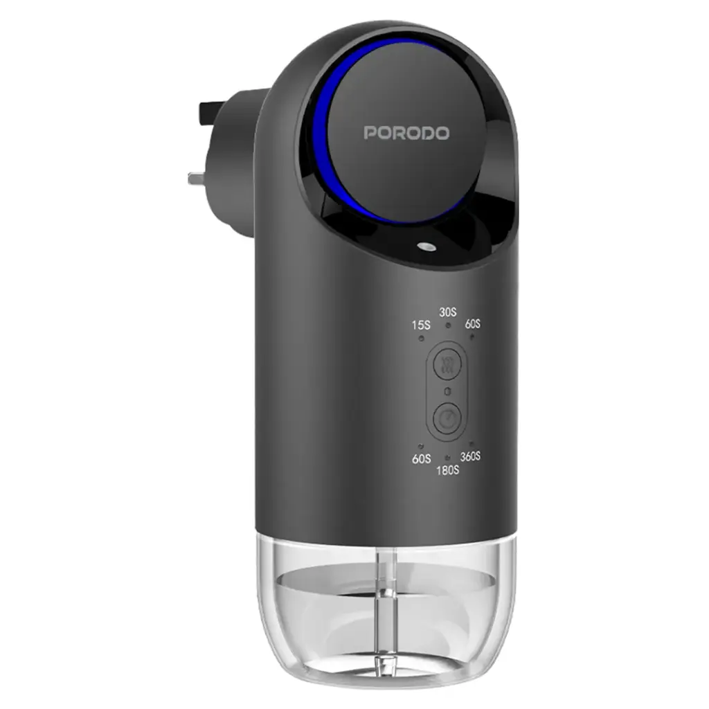 PORODO LIFESTYLE WALL PLUG IN ESSENTIAL OIL DIFFUSER BLACK PDLFST197BK
