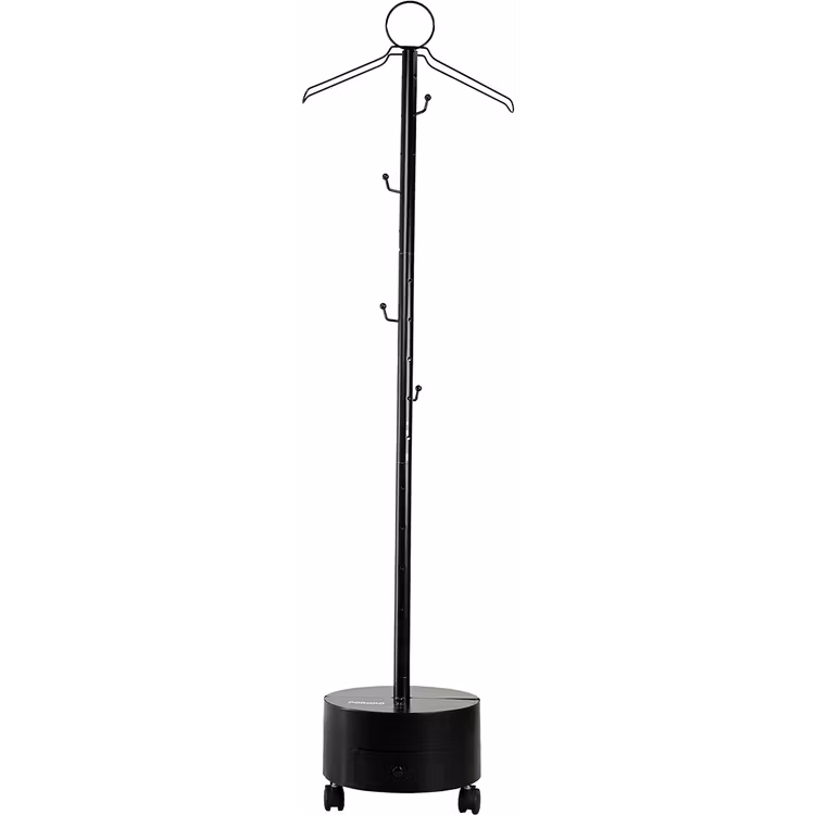 PORODO LIFESTYLE ESSENTIA CLOTHING BAKHOUR HANGER WITH STORAGE TRAY & WHEELS BLACK PDLFST212BK thumbnail 2