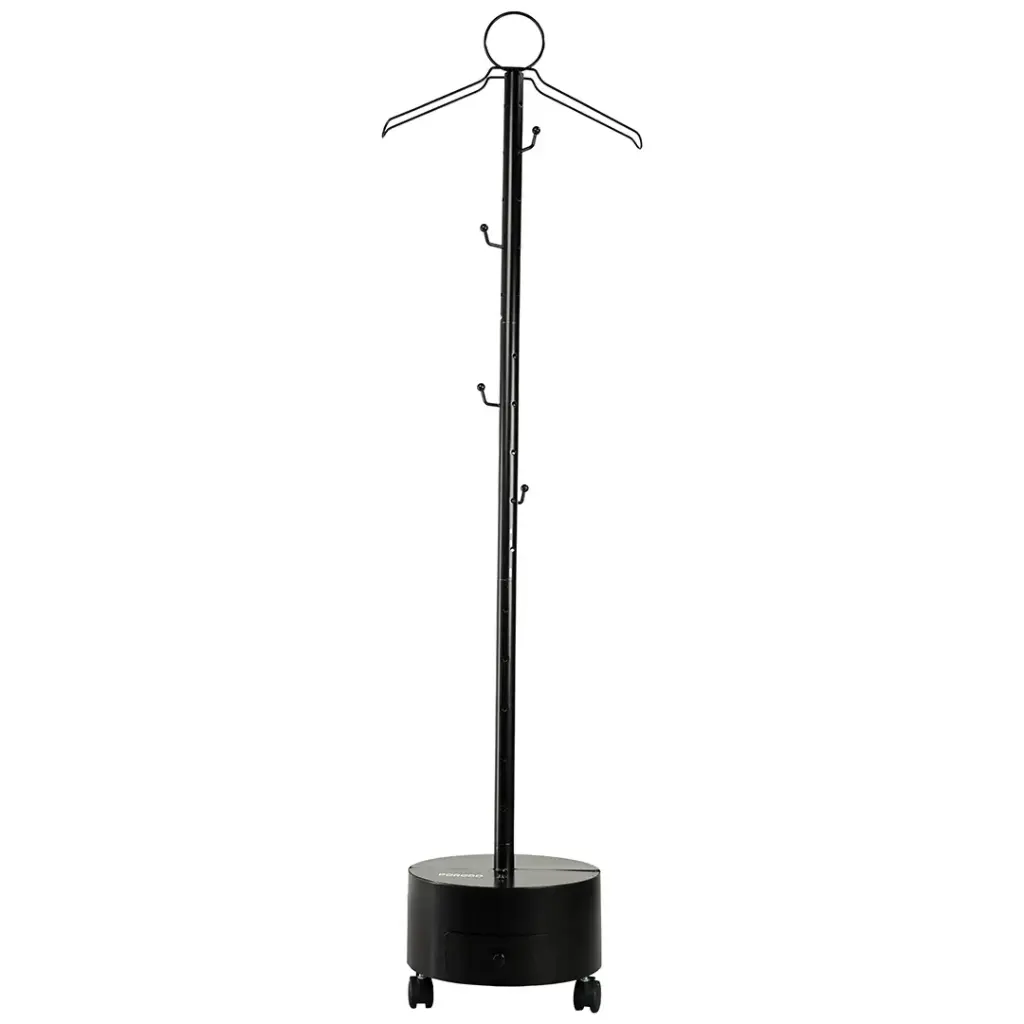 PORODO LIFESTYLE ESSENTIA CLOTHING BAKHOUR HANGER WITH STORAGE TRAY & WHEELS BROWN PDLFST212BR thumbnail 2